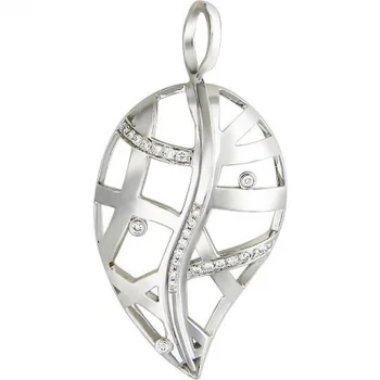 

Esthete pendant leaf with diamonds made of 750 White Gold