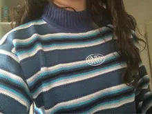 Harajuku-Jersey de algodón con rayas para mujer, Jersey largo y bonito de calle, 2018