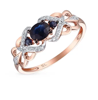 

Gold ring with sapphires and diamonds sunlight sample 585