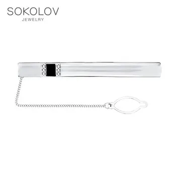

Silver tie clip with enamel and cubic zirconia SOKOLOV fashion jewelry silver 925 women's female women's female women's female women's female women's female men's male