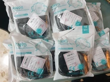 Mascarillas KN95 FFP2 FFP2 de 5 capas con filtro, máscara respirador de polvo, color negro, 5-100 unidades