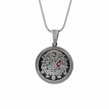

925 Sterling Silver the Ottoman State Coat Of Arms Pendant