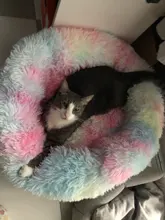 Cama de perro caliente de lana ronda perro perrera casa larga felpa invierno mascotas camas para perros medianos grandes perros gatos cojín del sofá suave esteras