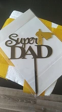 Cake-Decorations Topper Birthday Cupcake Daddy Happy-Fathers Acrylic Party Best Super-Dad