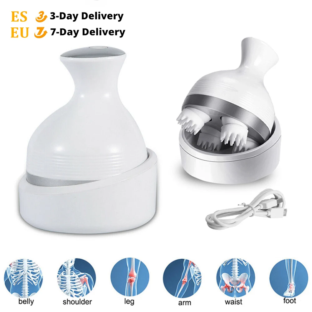 Electric Head Massager Wireless Scalp Massager Waterproof Body Massage Health Care Shoulder Neck Deep Tissue Kneading Massage