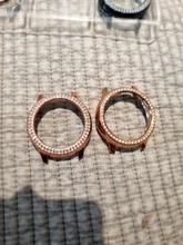 Parachoques de PC de diamante de dos filas para Samsung Galaxy Watch Active 2, funda de 40mm y 44mm, accesorios de cubierta fina ostentosa para mujer