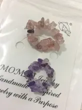 Momiji-Anillo de energía de piedra Natural bohemio para mujer, joyería elástica hecha a mano, anillo ajustable de cristal para fiesta de boda, venta al por mayor