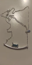 Collares de cadena de clavícula para gato, joyería de plata de ley 925 curvada con personalidad Simple, Animal bonito, para caminar, nueva moda, N090