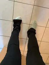 BOOFEENAA-pantalones de chándal de estilo callejero para mujer, pantalón informal con cordón Extra largo apilado, gruesos y cálidos, para invierno, C85-CD57