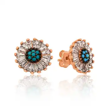 

Merve Silver Silver Daisy Studded Earrings