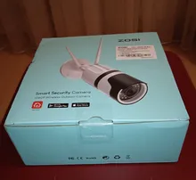 ZOSI-Cámara IP de H.265 y 1080p para exteriores, videocámara inalámbrica y resistente al agua, con foco, wifi, IA, detección de personas, visión nocturna a color y audio bidireccional