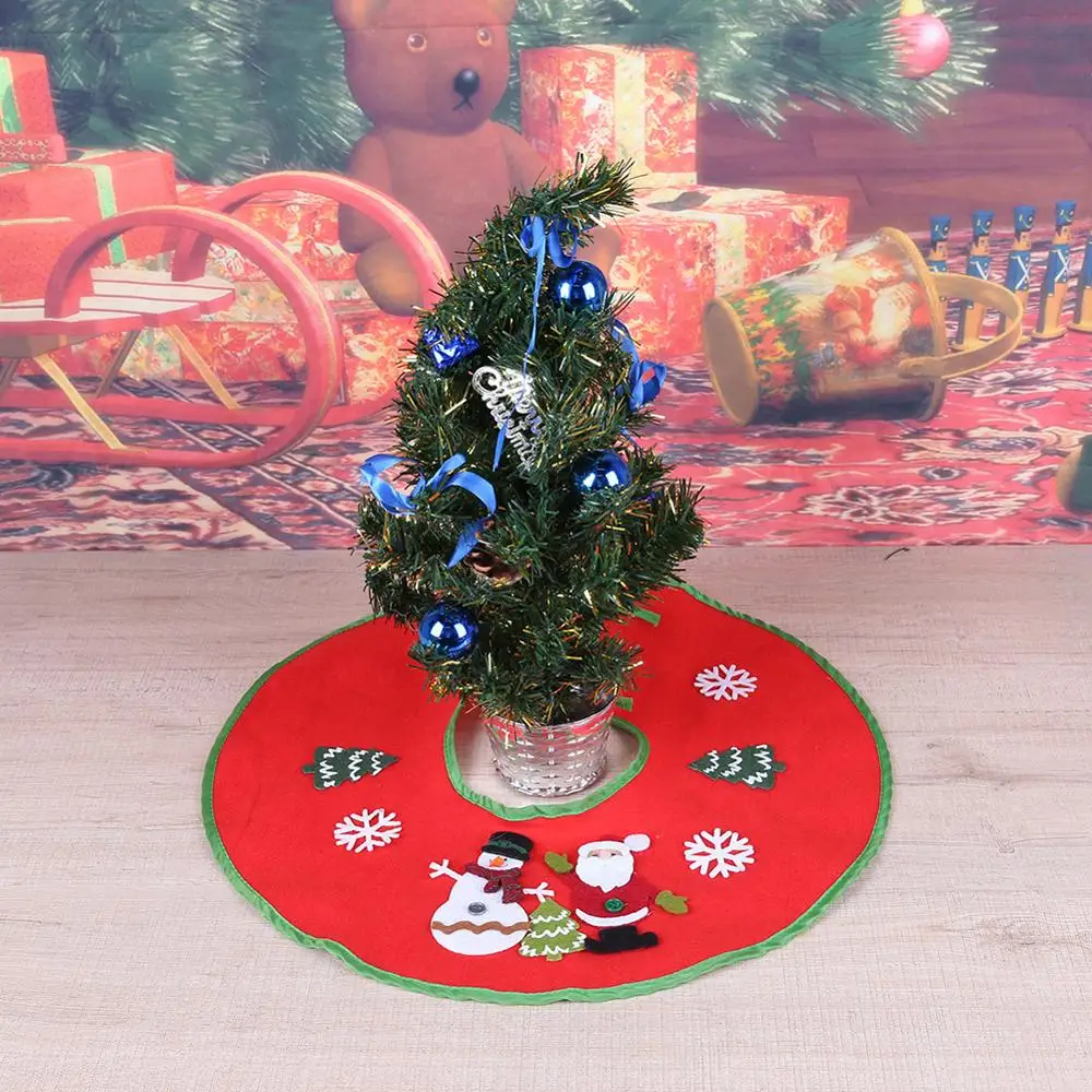 45cm Natal Navidad юбка для рождественской елки ковер Новогоднее украшение для дома круглые юбки для рождественской елки вечерние украшения - Цвет: 45cm