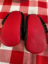 Zapatos suaves para bebé recién nacido, primeros pasos, niños y niñas, mocasines para bebé, franja de cuero PU, calzado de Navidad para cuna