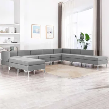 

10 PCs light gray sofa fabric sofa sets