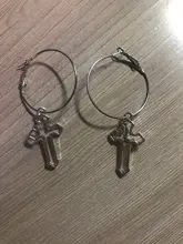 Cruz hueca-pendientes colgantes de Metal, joyería, Pendientes de gota geométricos, Harajuku, AXYD