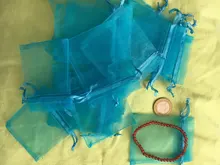 Bolsas de Organza para regalos de boda, bolsitas con cordón de caramelo para embalaje de exhibición de pendientes y joyería, 7x9cm, 10/20/50/100 Uds.