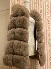 Vest Jacket Real-Fur-Coat Natural Winter Fashion Womens High-Quality Luxurious Fox-Fur