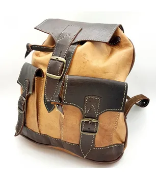 

100% Leather Backpack - Leather Goods - Aans Model - Various Pockets