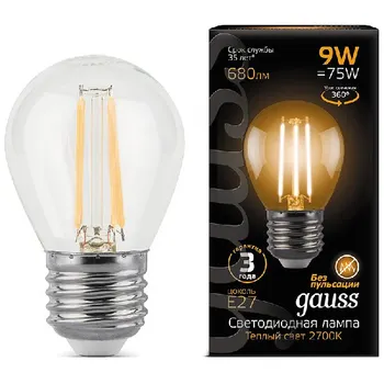 

Gauss lamp LED filament ball e 27 9W 680 LM 2700 K 1/10/50 105802109