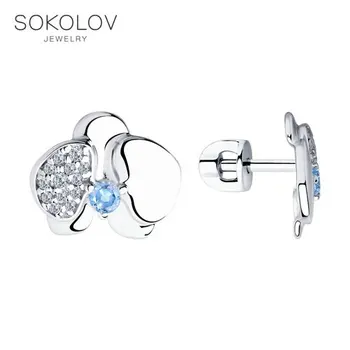 

SOKOLOV Silver drop earrings with stones with cubic zirconia fashion jewelry silver 925 women's/men's, male/female, long earrings, women's male