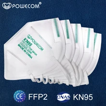 Kn95 máscara protetora reutilizável ffp2 máscaras respirador 5 camada filtro pm2.5 adultos segurança boca máscara powecom boca muffle