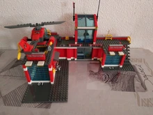 HUIQIBAO-estación de bomberos en miniatura para niños, 774 Uds., bloques de construcción, ciudad, bombero, camión, Ladrillos educativos, juguetes