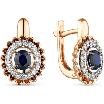 

Alcor earrings with sapphires and diamonds in red gold