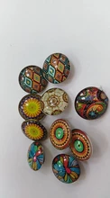 10 unids/lote Nuevo vidrio Snap mezclados, hermosa flor de algodón patrón exótico de cristal de 18mm botones para DIY, brazalete pulsera
