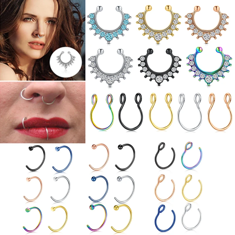 Кольцо-обманка для пирсинга носа 1 шт. 20 г | Украшения и аксессуары