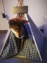 Pet-Tent House Kennels Teepee Puppy-Cat Cave Kitten Outdoor Portable Linen with Mat