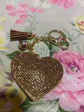 ZOSHI-Llavero borla cuero con forma de corazón, llavero con anilla para llaves, llavero de cristal de Metal, bolso con abalorio, colgante automático, regalo, precio al por mayor