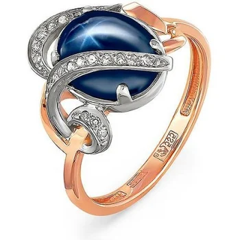

Kabarovsky ring with sapphire and diamonds in red gold