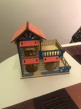 Hamster Hideout Wooden Hut Small Animals Double Layer Villa Rat Room House Cage 50JD