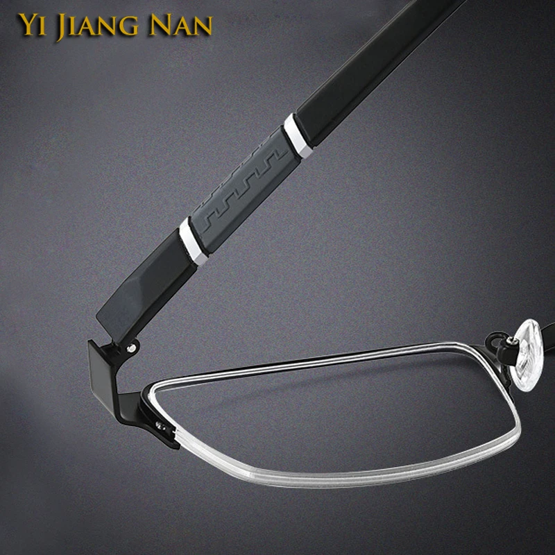 Men Half Frame Glasses Alloy Eyeglasses Small Face Prescription Optical Eyewear Spectacles Armacao Oculos Masculino 135 mm