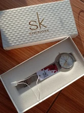 SK-Reloj de pulsera superfino para mujer, de malla plateada, de acero inoxidable, informal, de lujo, 2020