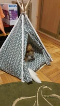 Pet-Tent House Kennels Teepee Puppy-Cat Cave Kitten Outdoor Portable Linen with Mat