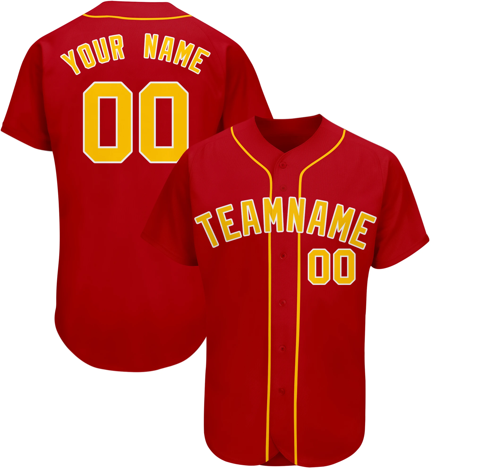 Baseball Jersey Full Sublimated Team Name/Numbers Breathable Soft V-neck Button Down Uniforms for Men/Kids Outdoors Party