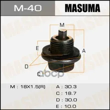 Болт Маслосливной С Магнитом Masuma Toyota 18х1.5mm 2l,3l,1c,2c,1#B,1g,7m,4s Masuma арт. M40