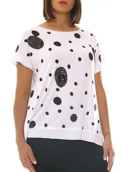 

Women's T-shirt jersey fancy polka dot with paiettes size conformata