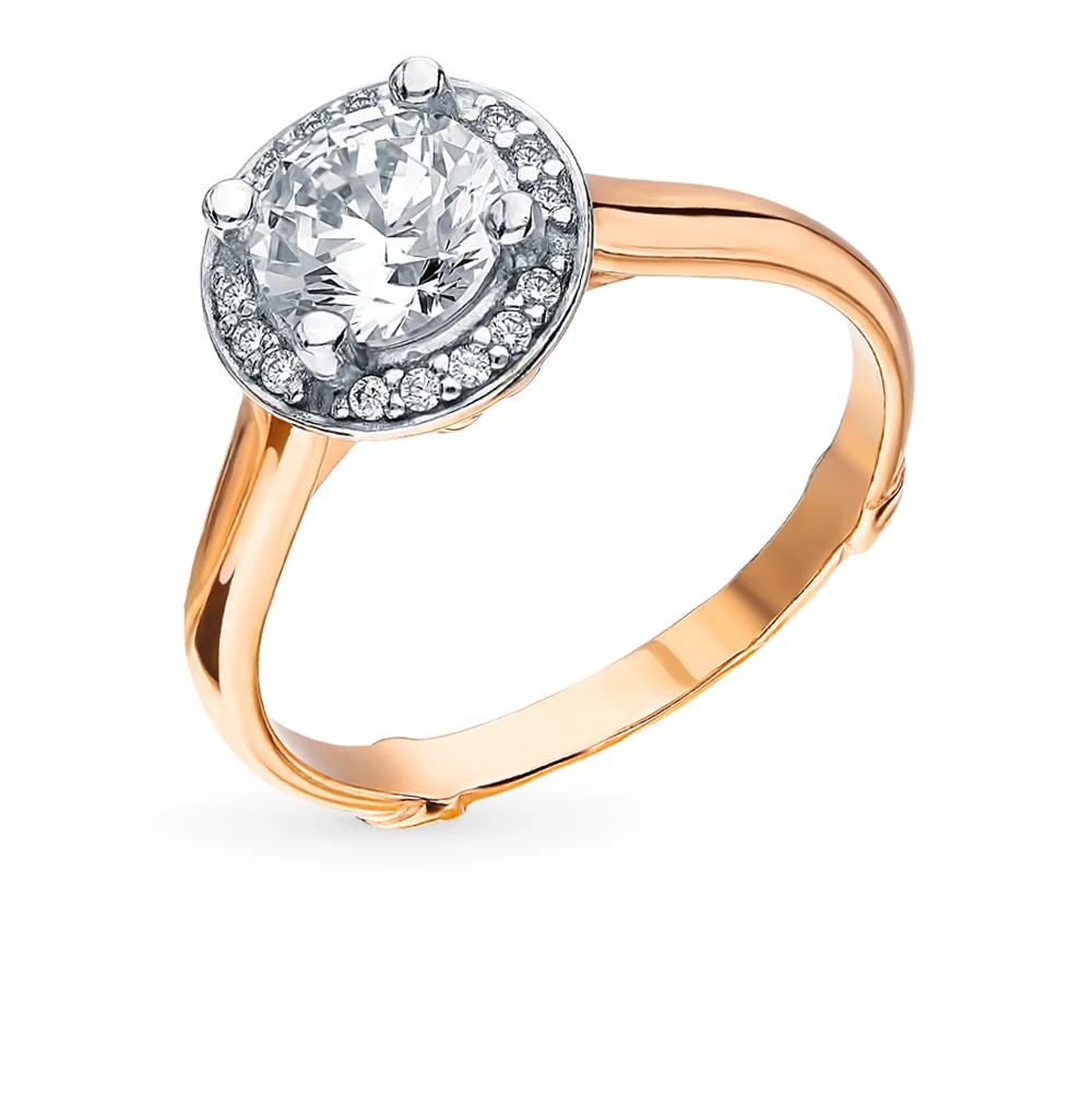 Серебряное кольцо с фианитами SUNLIGHT проба 925