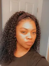 Younsolo-pelucas de cabello humano brasileño Remy para mujeres negras, diadema con ondas, sin pegamento, peluca y bufanda, 8-28 pulgadas