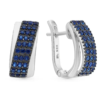 

Silver earrings with spinel sunlight sample 925