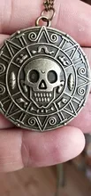 Nuevo Vintage collar de Piratas del Caribe azteca collar con moneda de oro