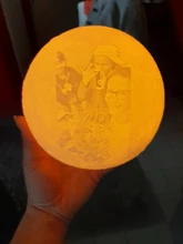 USB Rechargeable Moon-Lamp Night-Light Lunar Custom Tap/remote-Switch 3d-Printing Photo/text