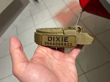Collar de perro personalizado con grabado de nombre libre, hebilla de Metal fuerte, táctico, perro militar, con mango de Control, liberación rápida