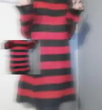 Suéter de punto gótico para Mujer, jerséis largos a rayas, sueltos, rasgados, de talla grande, para Halloween, 200