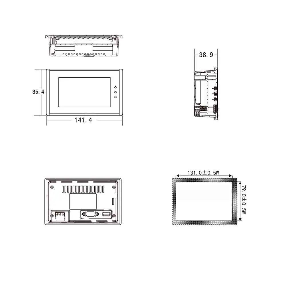 LEVI2043T Wecon HMI Сенсорный экран 4,3 дюйма поддерживает RS232/RS485/RS422