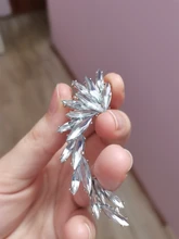 2021 nueva moda elegante Vintage Punk gótico para la oreja, de estrás de cristal brazalete de Clip de perno pendientes 1E321