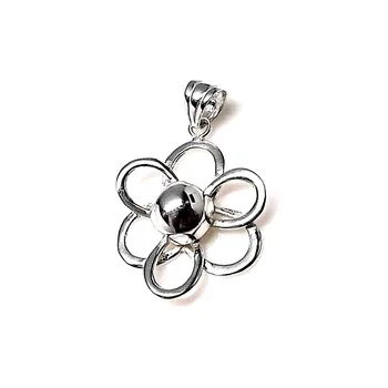 

Pendant 925 sterling silver m 33mm. Smooth flower openwork ball silver [AA7572]