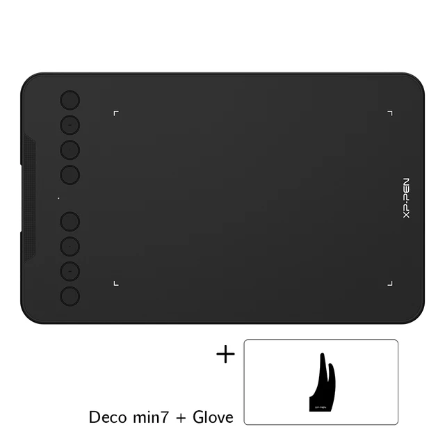 XP-Pen Deco01 Mini Graphic Tablet Deco mini 7 Digital Drawing Tablet 7*4 inch 8 EXpress Keys Support Tilt Android Mac Windows With free size glove